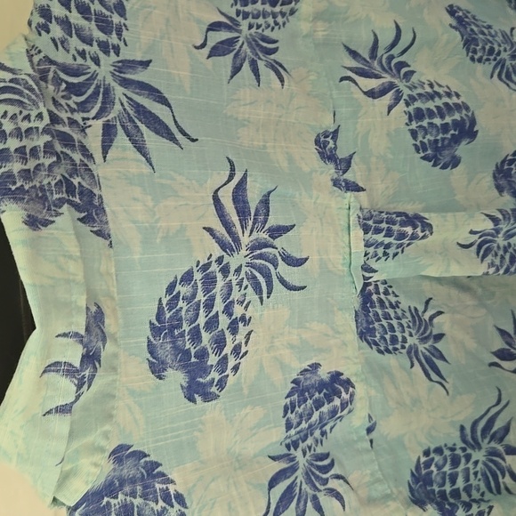 IZOD Men's Blue Pineapple Print Shirt - Picture 8 of 9